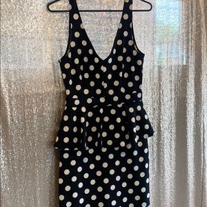 Backless Navy Peplum Cocktail Dress